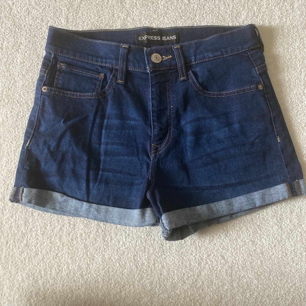 Express Dark Blue Jean Shorts